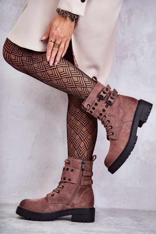 Moteriški auliniai batai su sagtimis