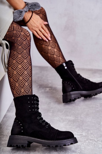 Suede Boots With Studs Black Palmira 2