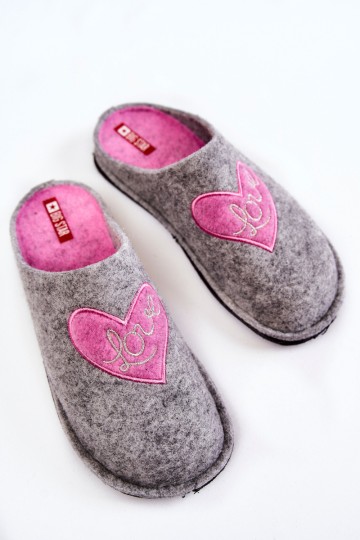 Domestic slippers Big Star KK276020 Grey-Pink 2