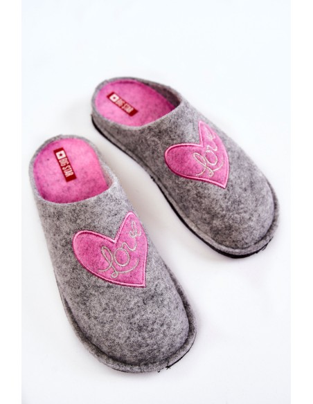 Domestic slippers Big Star KK276020 Grey-Pink