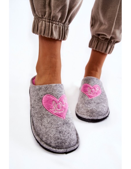 Domestic slippers Big Star KK276020 Grey-Pink