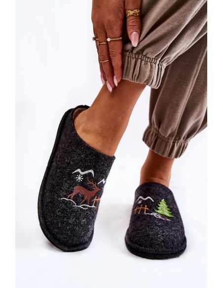 Domestic slippers Big Star KK276018 Black and Beige