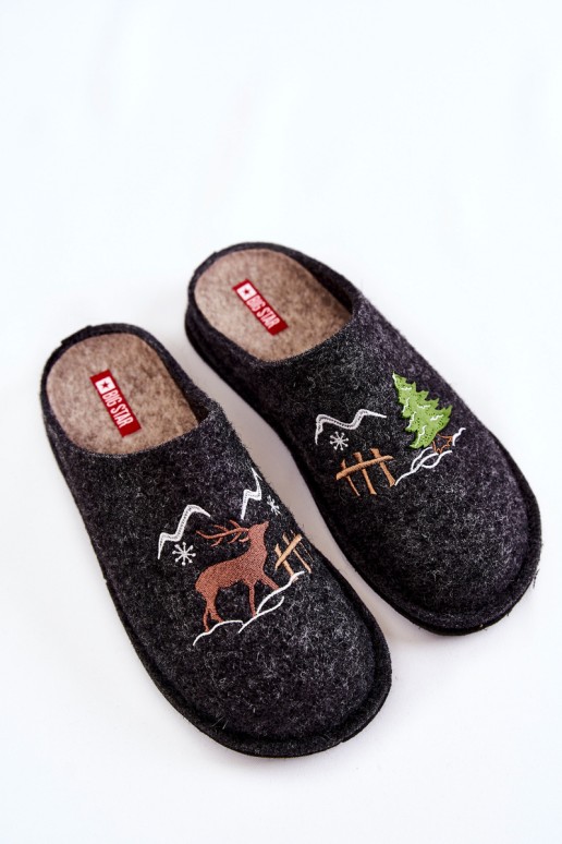 Domestic slippers Big Star KK276018 Black and Beige