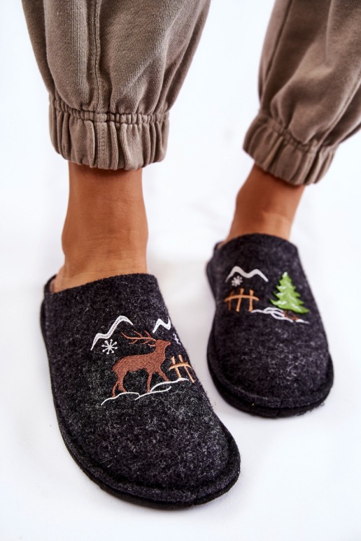 Domestic slippers Big Star KK276018 Black and Beige