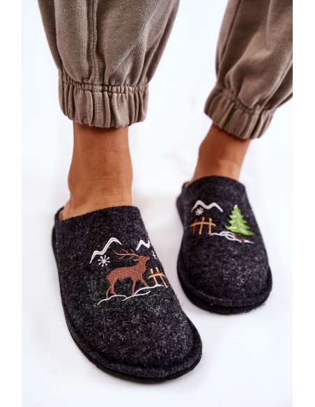 Domestic slippers Big Star KK276018 Black and Beige