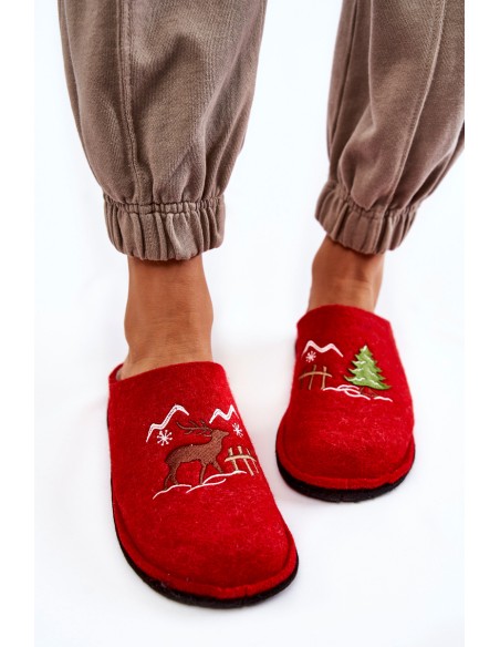 Domestic slippers Big Star KK276017 Red-Beige