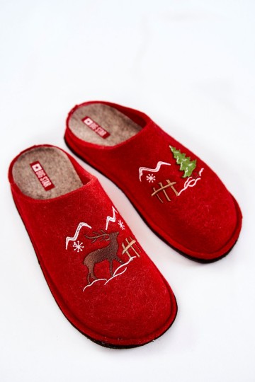 Domestic slippers Big Star KK276017 Red-Beige 2