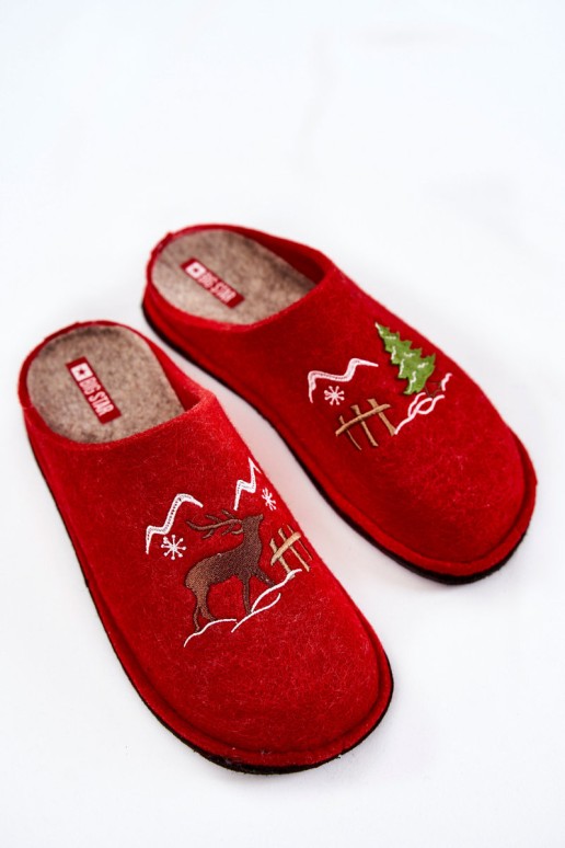 Domestic slippers Big Star KK276017 Red-Beige