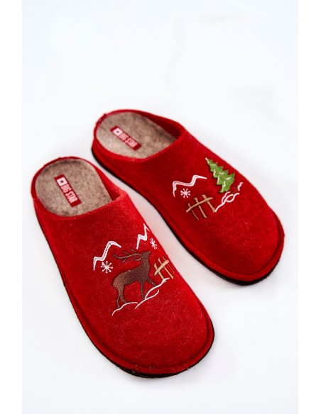Domestic slippers Big Star KK276017 Red-Beige