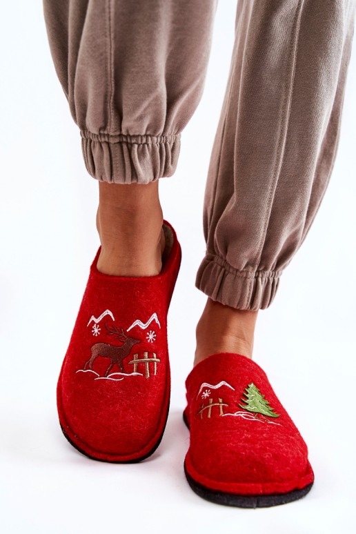 Domestic slippers Big Star KK276017 Red-Beige