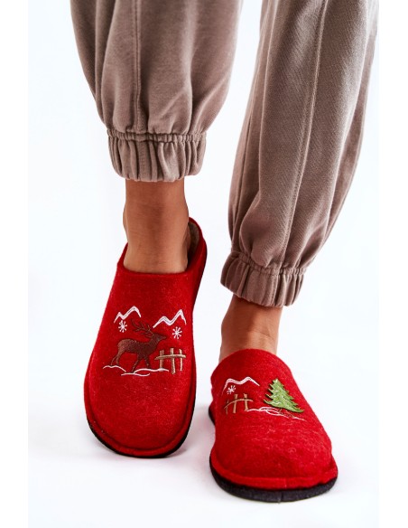 Domestic slippers Big Star KK276017 Red-Beige