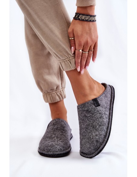 Classic Women's Slippers Big Star KK276014 Grey