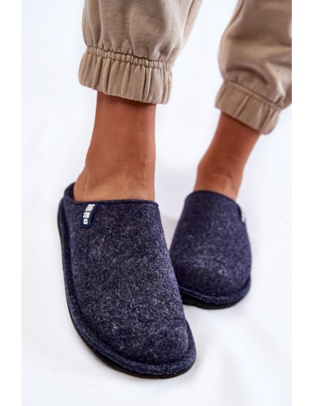 Classic Women's Slippers Big Star KK276013 Navy blue