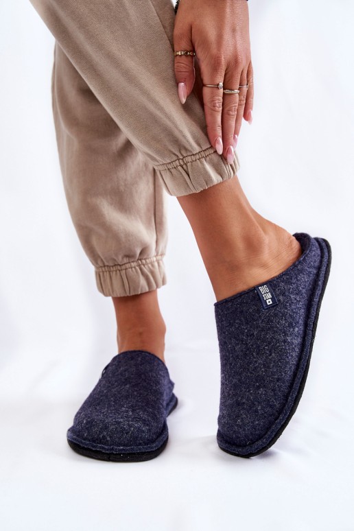 Classic Women's Slippers Big Star KK276013 Navy blue