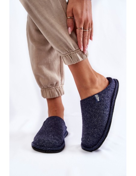 Classic Women's Slippers Big Star KK276013 Navy blue