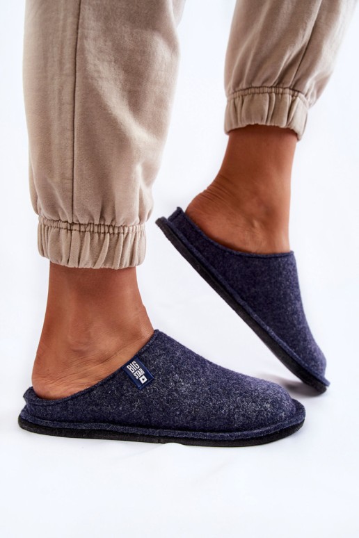 Classic Women's Slippers Big Star KK276013 Navy blue