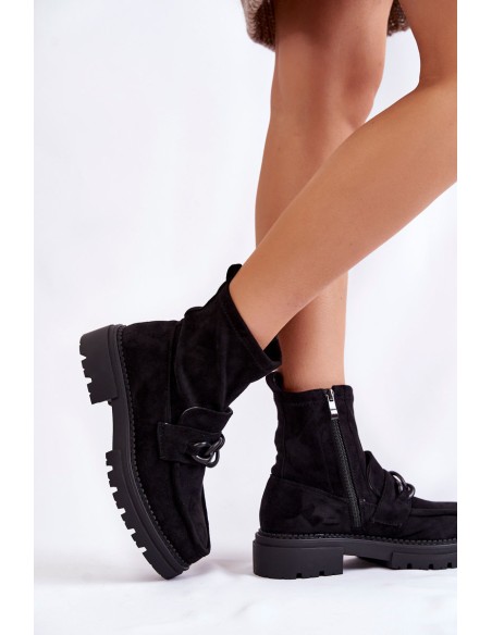 Women's Suede Booties La.Fi 250042B-SU Black