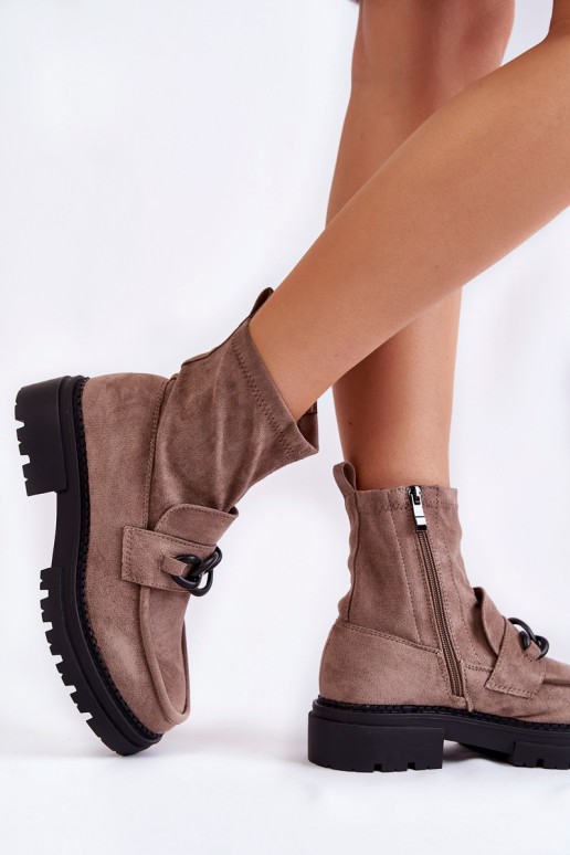 Moteriški zomšiniai bateliai La.Fi 250042B-SU Smėlio spalvos