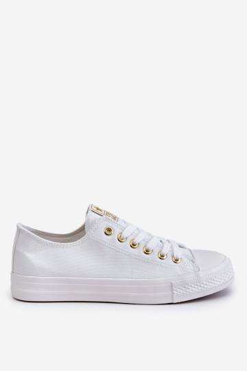 Women's Classic Sneakers White And Gold Ecoma 2