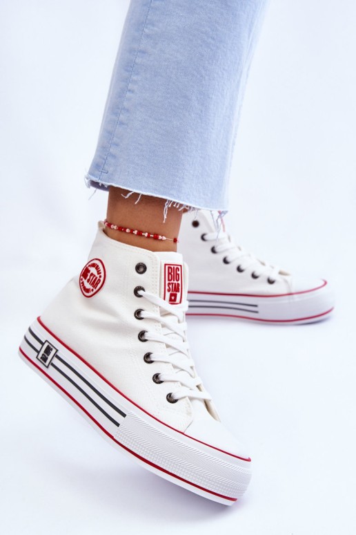 Women's High Textile Platform Sneakers Big Star LL274185 White
