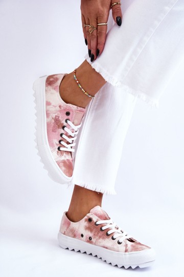 Fashionable Low Sneakers Big Star LL274044 Pink-Beige 2