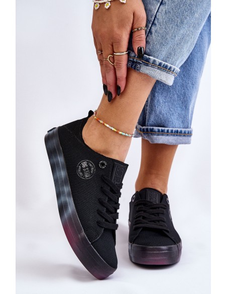 Women's Sneakers With A Colorful Platform Big Star LL274239 Black