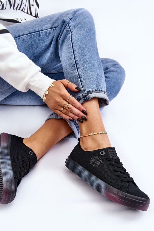 Women's Sneakers With A Colorful Platform Big Star LL274239 Black