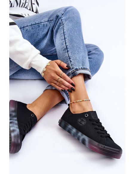 Women's Sneakers With A Colorful Platform Big Star LL274239 Black