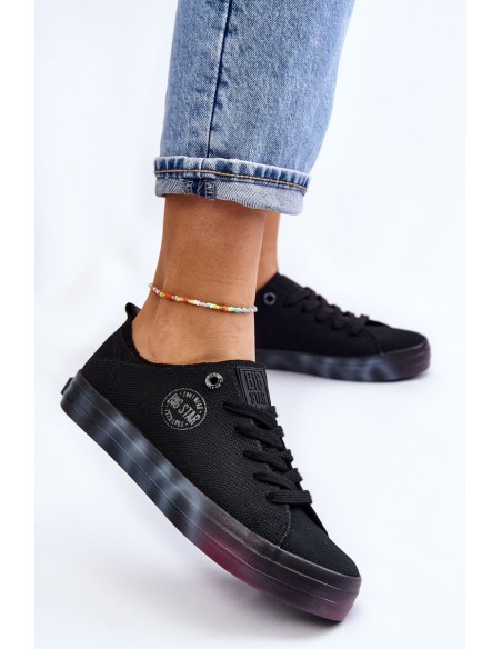 Women's Sneakers With A Colorful Platform Big Star LL274239 Black
