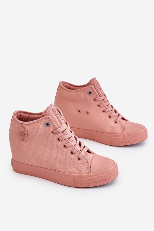 Hidden Wedge High Sneakers Big Star LL274036 Pink