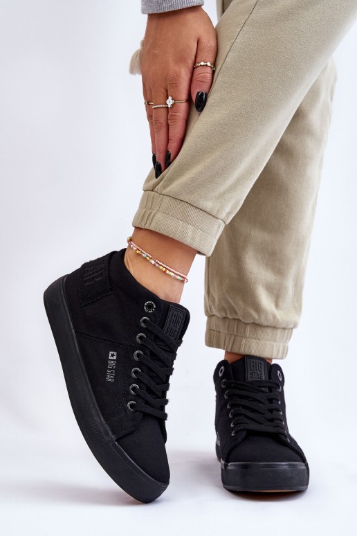 Women's Classic High Top Sneakers Big Star LL274001 Black