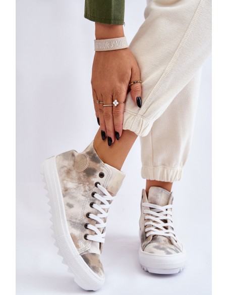 Women's Sneakers High Big Star LL274047 White and green