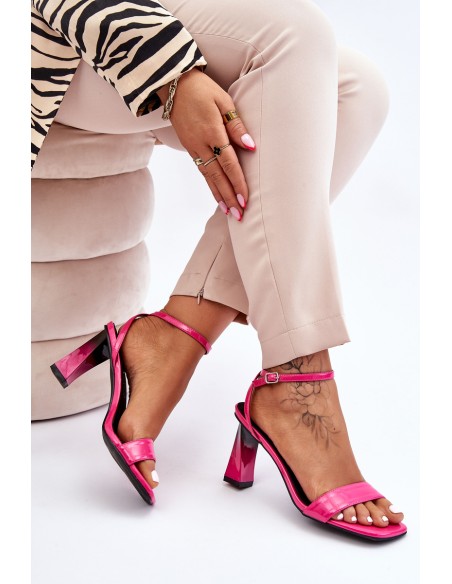 Patent Heeled Sandals Fuchsia Owen