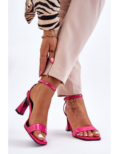 Patent Heeled Sandals Fuchsia Owen