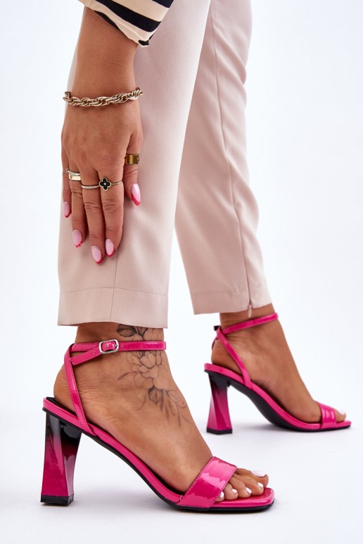 Patent Heeled Sandals Fuchsia Owen