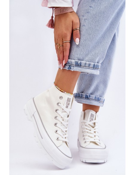 High Fabric Platform Sneakers Big Star LL274156 White