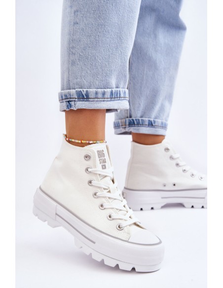 High Fabric Platform Sneakers Big Star LL274156 White