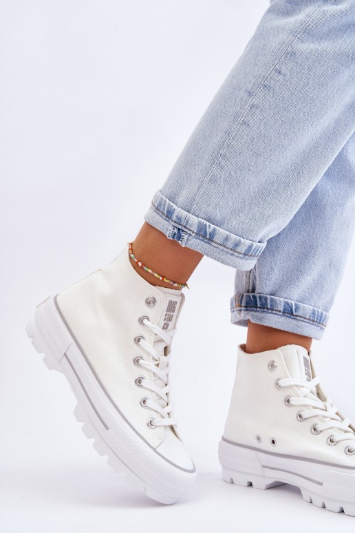 High Fabric Platform Sneakers Big Star LL274156 White