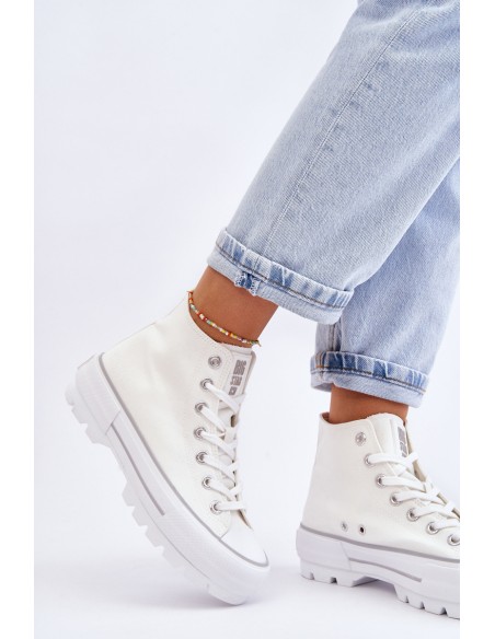 High Fabric Platform Sneakers Big Star LL274156 White