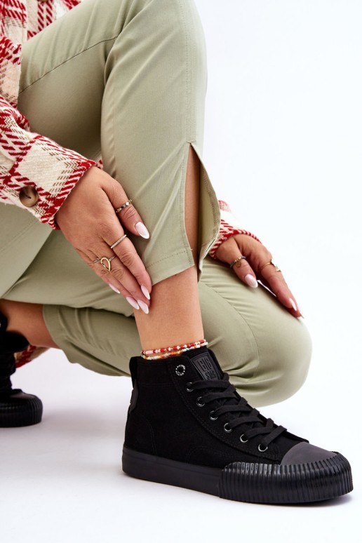 Women's Big Star Fabric High Top Sneakers LL274444 Black