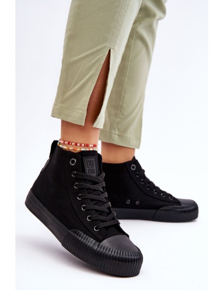 Women's Big Star Fabric High Top Sneakers LL274444 Black