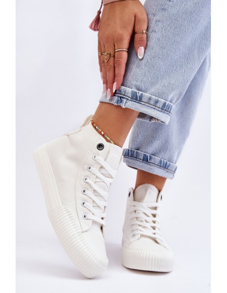 Women's Big Star Fabric High Top Sneakers LL274445 White