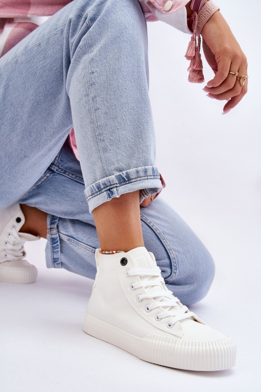 Women's Big Star Fabric High Top Sneakers LL274445 White