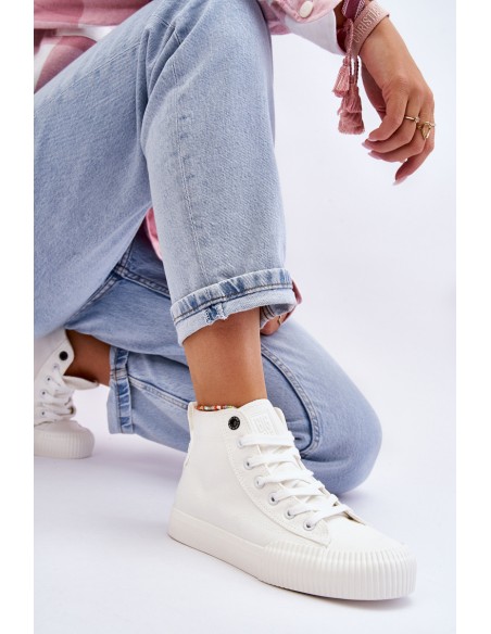 Women's Big Star Fabric High Top Sneakers LL274445 White