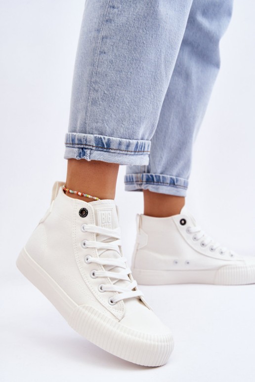 Women's Big Star Fabric High Top Sneakers LL274445 White