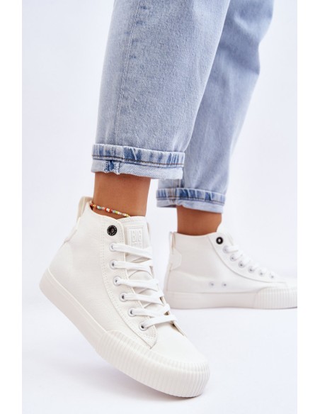 Women's Big Star Fabric High Top Sneakers LL274445 White