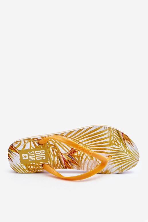 Women's Fashionable Flip Flops Big Star LL274819 Yellow