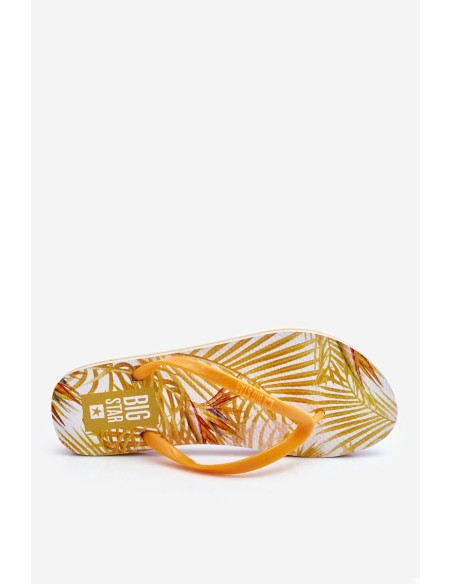 Women's Fashionable Flip Flops Big Star LL274819 Yellow