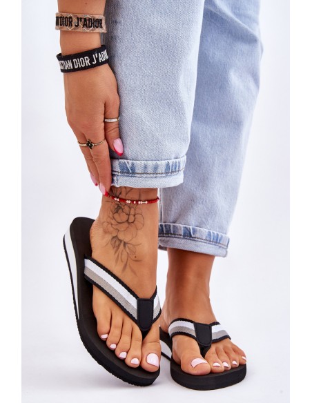 Women's Big Star Platform Flip Flops LL274781 Black