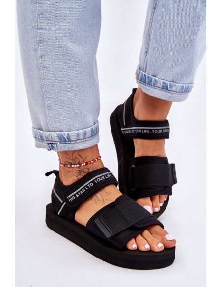 Women's Velcro Sandals Big Star LL274784 Black